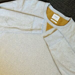 Billy Reid Sweatshirt Mens Large Gray Crewneck Fleece Lined Made in Japan